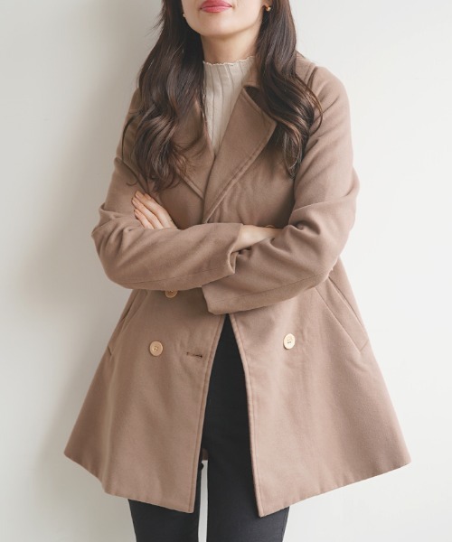 セール】ショート丈フレアコート（ピーコート）｜Futier land（フュー