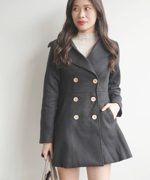 「3/31まで出品」fanostadio ショートピーコート セール】ショート丈フレアコート（ピーコート）｜Futier land（フュー