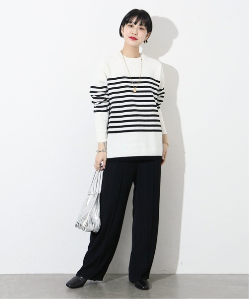 JOURNAL STANDARD（ジャーナルスタンダード）の「クルーネックボーダーニットプルオーバー◆（ニット/セーター・レディース・ブラック/ホワイト・FREE）」の11枚目の写真