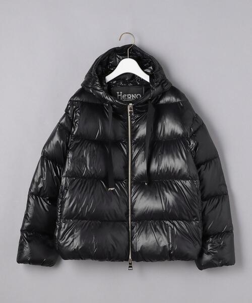 HERNO(ヘルノ)の「<HERNO(ヘルノ)>フーデッド ショート ダウンジャケット ■■■(ダウンジャケット/コート・レディース・ブラック/ライトグレー・38/42/40)」の2枚目の写真