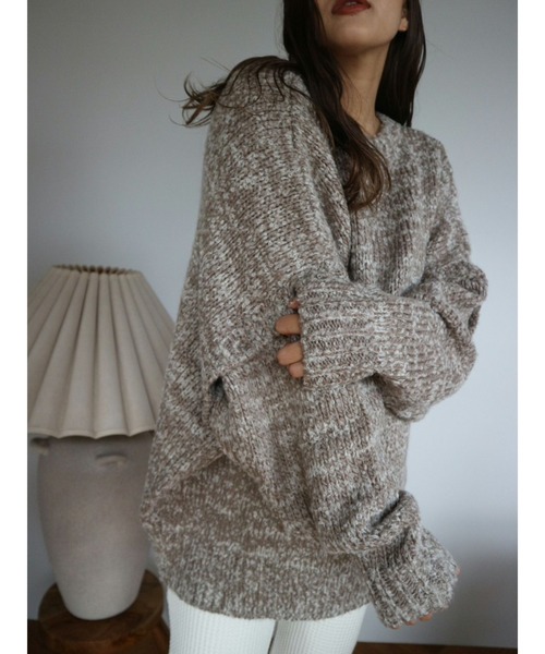 TRUNC（トランクエイティーエイト）の「Multi Way Design Knit TOPS（ニット/セーター・レディース・ブラウン/アイボリー・FREE）」の5枚目の写真