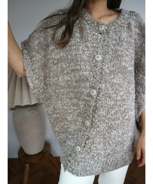 TRUNC（トランクエイティーエイト）の「Multi Way Design Knit TOPS（ニット/セーター・レディース・ブラウン/アイボリー・FREE）」の6枚目の写真