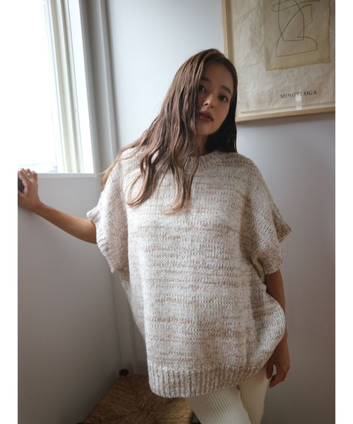 TRUNC（トランクエイティーエイト）の「Multi Way Design Knit TOPS（ニット/セーター・レディース・ブラウン/アイボリー・FREE）」の4枚目の写真
