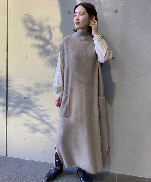 LOISIR（ロワズィール）の「モックネック片畦ロングジレ（ジャンパー 