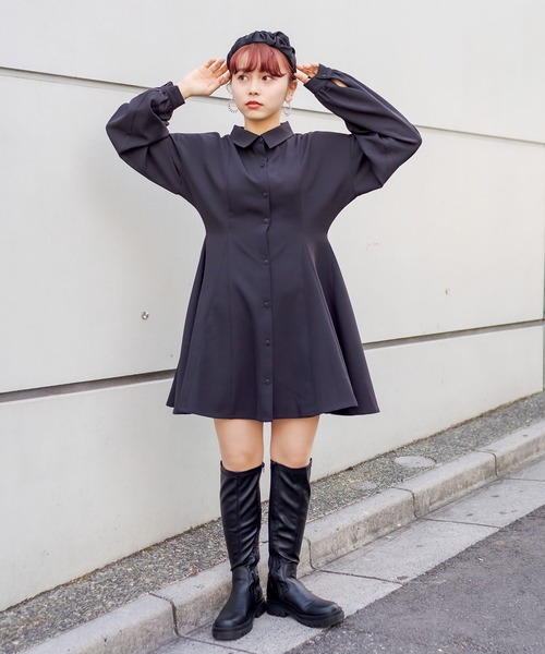 RASVOA(ラスボア)の「マルチ切替くびれワンピース(ワンピース・レディース・ブラック・FREE)」の4枚目の写真