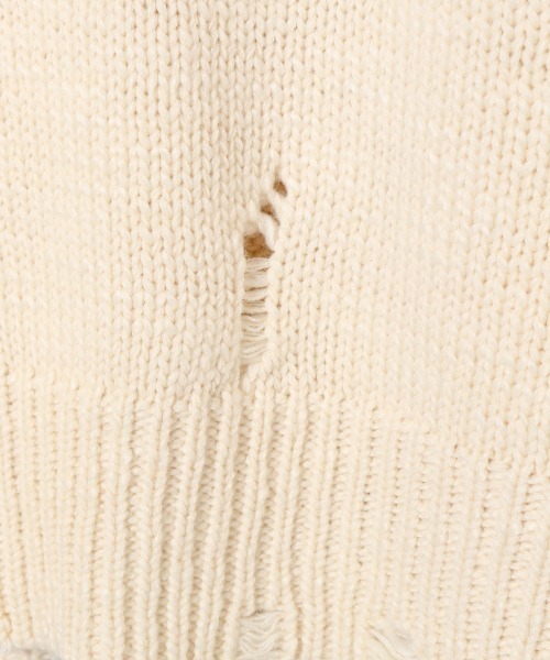 JEANASIS（ジーナシス）の「3GダメージチュニックVプルオーバー/258581（ニット/セーター・レディース・ブラック/アイボリー/グレー・FREE）」の10枚目の写真