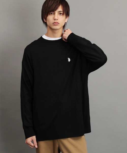 U.S. POLO ASSN.(ユーエスポロアッスン)の「U.S. POLO ASSN. / ユーエスポロアッスン 別注 コラボ 長袖 ニット セーター(ニット/セーター・メンズ・ブラック系その他/ホワイト系その他/ブルー系その他/グレー系その他・MEDIUM/LARGE)」の5枚目の写真