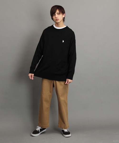 U.S. POLO ASSN.(ユーエスポロアッスン)の「U.S. POLO ASSN. / ユーエスポロアッスン 別注 コラボ 長袖 ニット セーター(ニット/セーター・メンズ・ブラック系その他/ホワイト系その他/ブルー系その他/グレー系その他・MEDIUM/LARGE)」の6枚目の写真