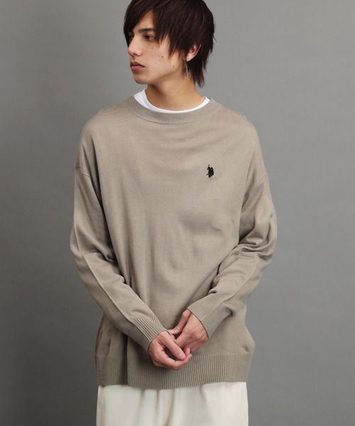 U.S. POLO ASSN.(ユーエスポロアッスン)の「U.S. POLO ASSN. / ユーエスポロアッスン 別注 コラボ 長袖 ニット セーター(ニット/セーター・メンズ・ブラック系その他/ホワイト系その他/ブルー系その他/グレー系その他・MEDIUM/LARGE)」の9枚目の写真
