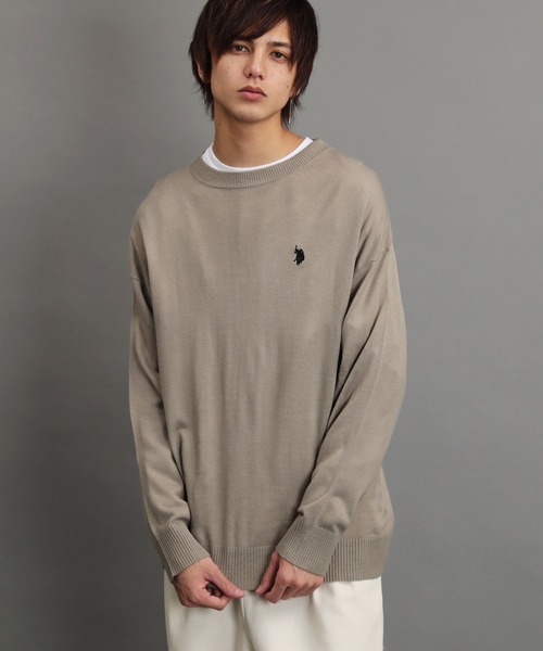 U.S. POLO ASSN.(ユーエスポロアッスン)の「U.S. POLO ASSN. / ユーエスポロアッスン 別注 コラボ 長袖 ニット セーター(ニット/セーター・メンズ・ブラック系その他/ホワイト系その他/ブルー系その他/グレー系その他・MEDIUM/LARGE)」の10枚目の写真