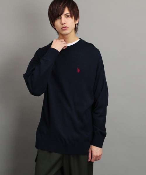 U.S. POLO ASSN.(ユーエスポロアッスン)の「U.S. POLO ASSN. / ユーエスポロアッスン 別注 コラボ 長袖 ニット セーター(ニット/セーター・メンズ・ブラック系その他/ホワイト系その他/ブルー系その他/グレー系その他・MEDIUM/LARGE)」の14枚目の写真