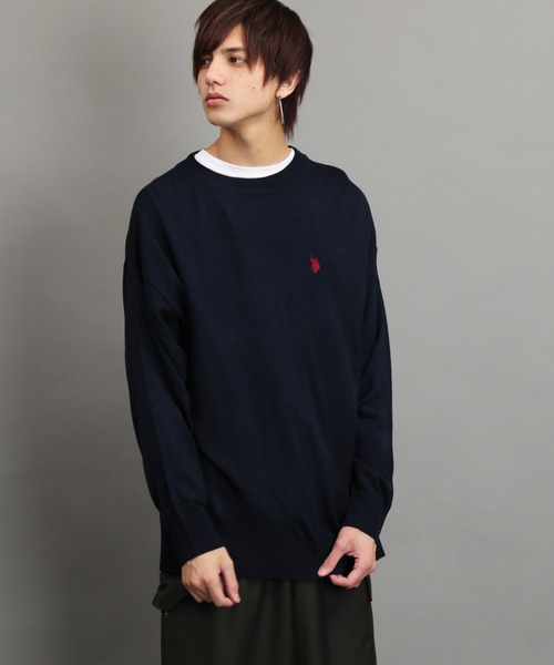 U.S. POLO ASSN.(ユーエスポロアッスン)の「U.S. POLO ASSN. / ユーエスポロアッスン 別注 コラボ 長袖 ニット セーター(ニット/セーター・メンズ・ブラック系その他/ホワイト系その他/ブルー系その他/グレー系その他・MEDIUM/LARGE)」の15枚目の写真