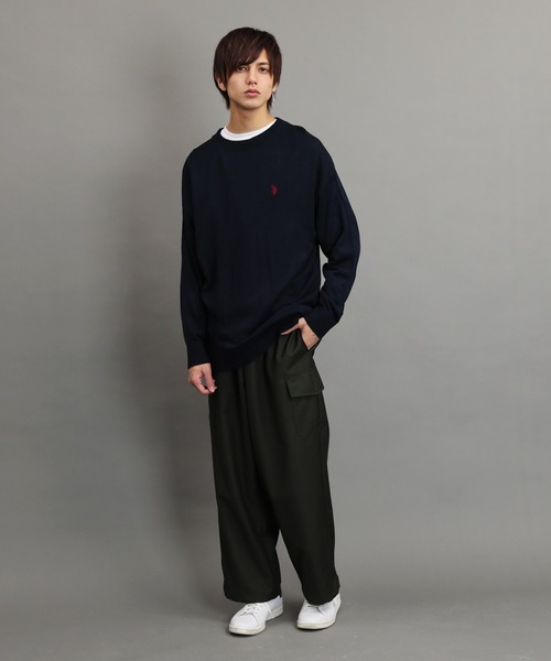 U.S. POLO ASSN.(ユーエスポロアッスン)の「U.S. POLO ASSN. / ユーエスポロアッスン 別注 コラボ 長袖 ニット セーター(ニット/セーター・メンズ・ブラック系その他/ホワイト系その他/ブルー系その他/グレー系その他・MEDIUM/LARGE)」の16枚目の写真