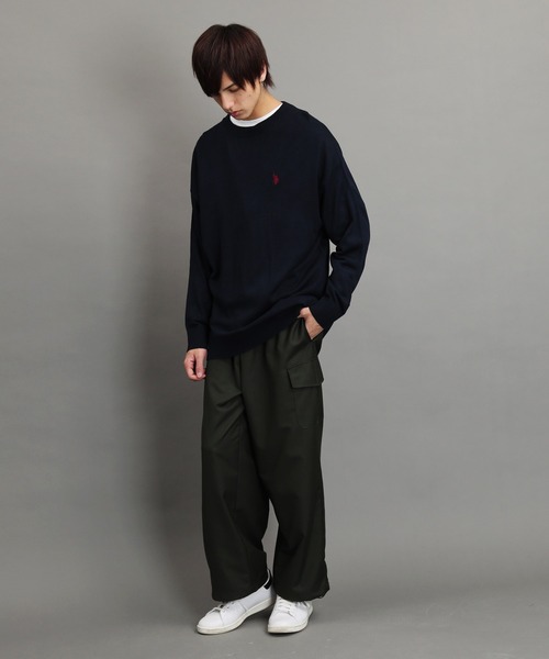 U.S. POLO ASSN.(ユーエスポロアッスン)の「U.S. POLO ASSN. / ユーエスポロアッスン 別注 コラボ 長袖 ニット セーター(ニット/セーター・メンズ・ブラック系その他/ホワイト系その他/ブルー系その他/グレー系その他・MEDIUM/LARGE)」の17枚目の写真
