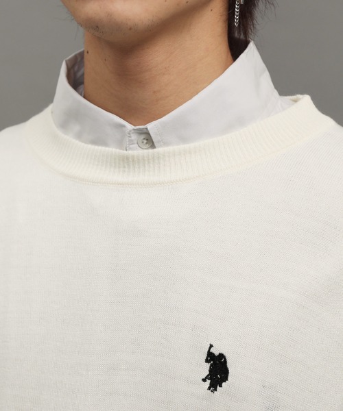 U.S. POLO ASSN.(ユーエスポロアッスン)の「U.S. POLO ASSN. / ユーエスポロアッスン 別注 コラボ 長袖 ニット セーター(ニット/セーター・メンズ・ブラック系その他/ホワイト系その他/ブルー系その他/グレー系その他・MEDIUM/LARGE)」の18枚目の写真