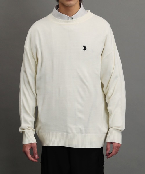 U.S. POLO ASSN.(ユーエスポロアッスン)の「U.S. POLO ASSN. / ユーエスポロアッスン 別注 コラボ 長袖 ニット セーター(ニット/セーター・メンズ・ブラック系その他/ホワイト系その他/ブルー系その他/グレー系その他・MEDIUM/LARGE)」の22枚目の写真