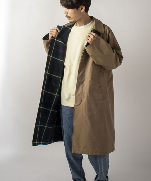 GLOSTER（グロスター）の「【Kinloch Anderson/キンロック・アンダーソン】Single sleeve REVERSIBLE COAT リバーシブル ステンカラーコート（ステンカラーコート・メンズ・ベージュ/ブラック・40/38）」の21枚目の写真