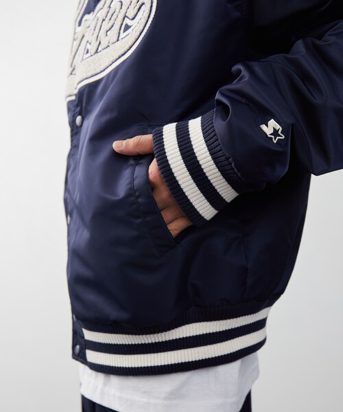 STARTER（スターター）の「STARTER/スターター 別注VARSITY JACT/スタジアムジャケット/スタジャン（ブルゾン・メンズ・ネイビー/グリーン/ブラック/ゴールド・SMALL/MEDIUM/LARGE）」の15枚目の写真
