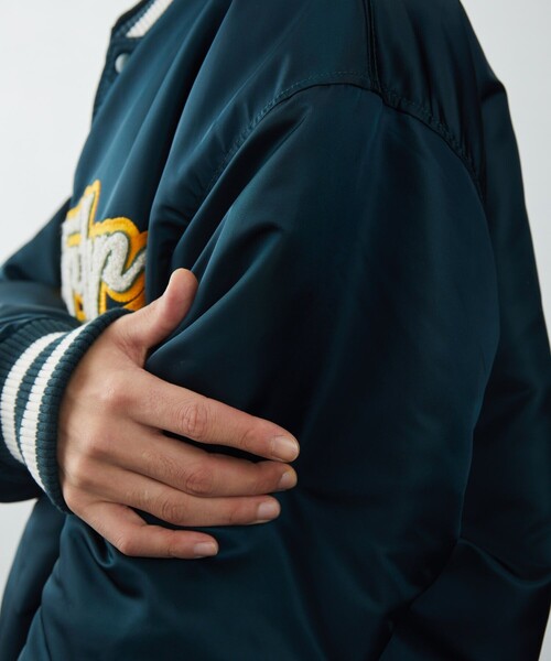 STARTER（スターター）の「STARTER/スターター 別注VARSITY JACT/スタジアムジャケット/スタジャン（ブルゾン・メンズ・ネイビー/グリーン/ブラック/ゴールド・SMALL/MEDIUM/LARGE）」の21枚目の写真