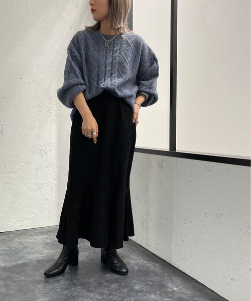 apres jour mignon(アプレジュールミニョン)の「ケーブル袖ボリュームニット【ZOZOTOWN限定アイテム】(ニット/セーター・レディース・その他/オレンジ/グリーン/ブルー・フリー/X-LARGE)」の16枚目の写真