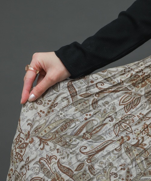 SENSE OF PLACE by URBAN RESEARCH（センスオブプレイスバイアーバンリサーチ）の「ペイズリーフラワーワッシャースカート（スカート・レディース・ブラウン系その他/ベージュ系その他・ONE）」の17枚目の写真