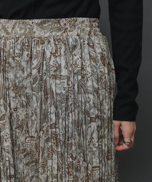SENSE OF PLACE by URBAN RESEARCH（センスオブプレイスバイアーバンリサーチ）の「ペイズリーフラワーワッシャースカート（スカート・レディース・ブラウン系その他/ベージュ系その他・ONE）」の9枚目の写真