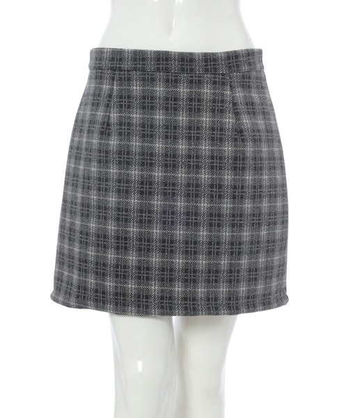 fifth calin（フィフスカラン）の「インパン付き起毛チェックミニスカート（スカート・レディース・グレー・MEDIUM）」の4枚目の写真
