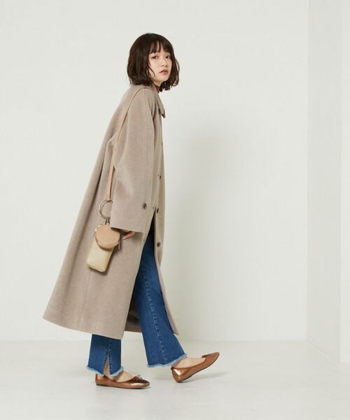 FREAK'S STORE（フリークスストア）の「ビーバーステンカラーコート（ステンカラーコート・レディース・ネイビー/ブラウン系その他/ブラウン/ブラック・ﾌﾘ-）」の4枚目の写真