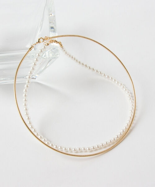 NOLLEY’S（ノーリーズ）の「◇【WEB限定】ワイヤーパールチョーカーネックレス（ネックレス・レディース・シルバー/ゴールド・FREE）」の3枚目の写真