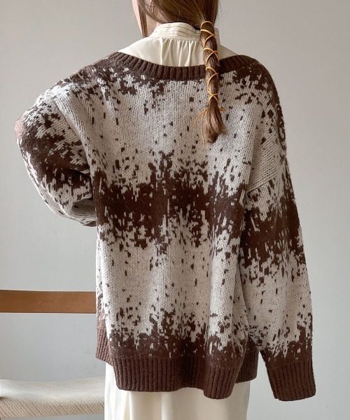 Bab（バブ）の「モヘアタッチジャガードニットカーディガン（カーディガン/ボレロ・レディース・ブラウン/アイボリー/オリーブ・FREE）」の12枚目の写真