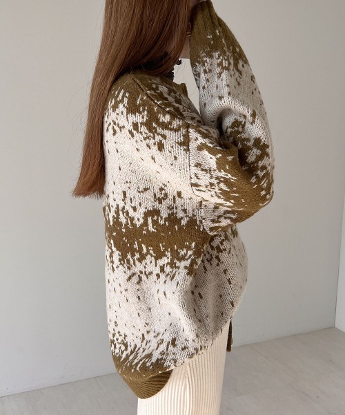 Bab（バブ）の「モヘアタッチジャガードニットカーディガン（カーディガン/ボレロ・レディース・ブラウン/アイボリー/オリーブ・FREE）」の5枚目の写真