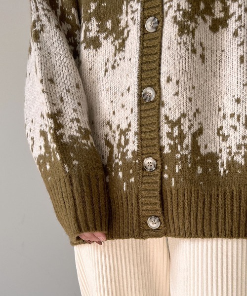 Bab（バブ）の「モヘアタッチジャガードニットカーディガン（カーディガン/ボレロ・レディース・ブラウン/アイボリー/オリーブ・FREE）」の7枚目の写真