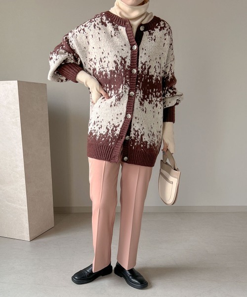 Bab（バブ）の「モヘアタッチジャガードニットカーディガン（カーディガン/ボレロ・レディース・ブラウン/アイボリー/オリーブ・FREE）」の14枚目の写真