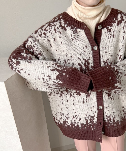 Bab（バブ）の「モヘアタッチジャガードニットカーディガン（カーディガン/ボレロ・レディース・ブラウン/アイボリー/オリーブ・FREE）」の17枚目の写真