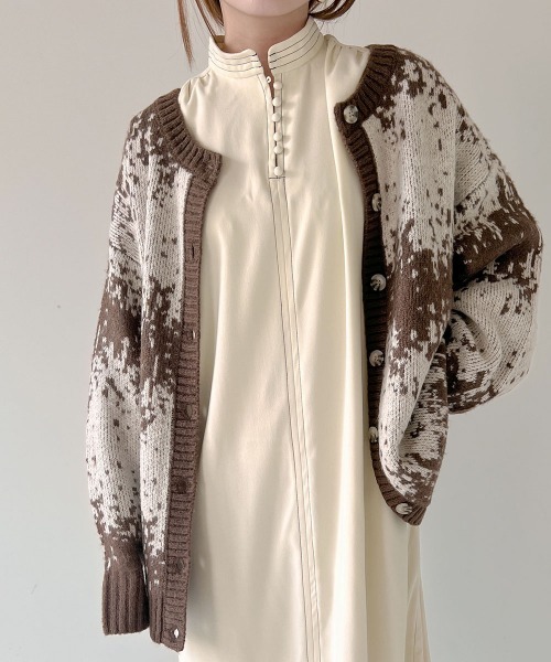 Bab（バブ）の「モヘアタッチジャガードニットカーディガン（カーディガン/ボレロ・レディース・ブラウン/アイボリー/オリーブ・FREE）」の19枚目の写真