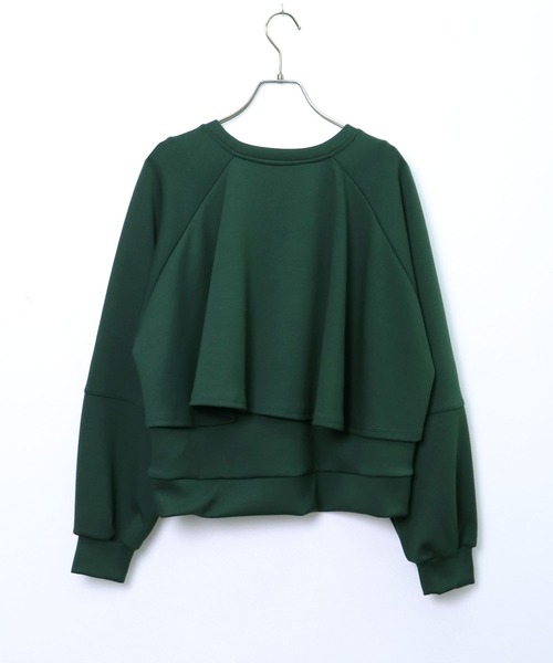 HER CLOSET(ハークローゼット)の「【shemoshelly】ライトダンボールバックフレアプルオーバー(Tシャツ/カットソー・レディース・ブラック/パープル/ブラウン/グリーン/グレイッシュベージュ・M)」の11枚目の写真