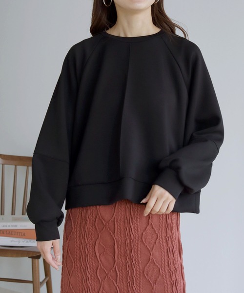 HER CLOSET(ハークローゼット)の「【shemoshelly】ライトダンボールバックフレアプルオーバー(Tシャツ/カットソー・レディース・ブラック/パープル/ブラウン/グリーン/グレイッシュベージュ・M)」の14枚目の写真