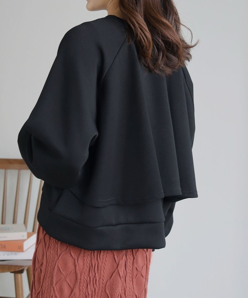 HER CLOSET(ハークローゼット)の「【shemoshelly】ライトダンボールバックフレアプルオーバー(Tシャツ/カットソー・レディース・ブラック/パープル/ブラウン/グリーン/グレイッシュベージュ・M)」の17枚目の写真