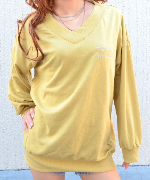 babyShoop(ベイビーシュープ)の「REDOUBLE長袖TOPS【BP】(パーカー・レディース・ピンク/マスタード/ホワイト/チャコールグレー・FREE)」の10枚目の写真