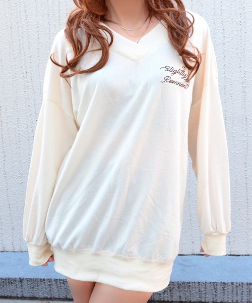 babyShoop(ベイビーシュープ)の「REDOUBLE長袖TOPS【BP】(パーカー・レディース・ピンク/マスタード/ホワイト/チャコールグレー・FREE)」の6枚目の写真