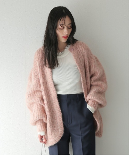 CLANE（クラネ）の「【CLANE/クラネ】 COLOR MOHAIR MIX SHAGGY CARDIGAN：カーディガン（カーディガン/ボレロ・レディース・ピンク・MEDIUM）」の7枚目の写真