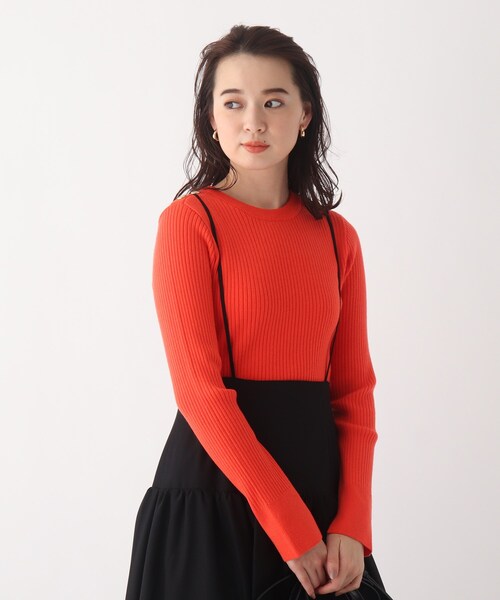 AG by aquagirl（エージーバイアクアガール）の「◆ショルダーボタンリブニット【WEB限定サイズ】（ニット/セーター・レディース・オレンジ/ブラック/ブラック系2/ブルー/ホワイト系/ダークグリーン・36/38/40）」の6枚目の写真
