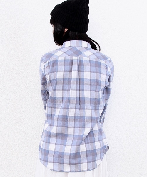 coen（コーエン）の「ライトヘリンボーンチェック柄シャツ（シャツ/ブラウス・レディース・ライトグレー/ライトブルー/イエロー/ライトピンク・MEDIUM/LARGE）」の6枚目の写真