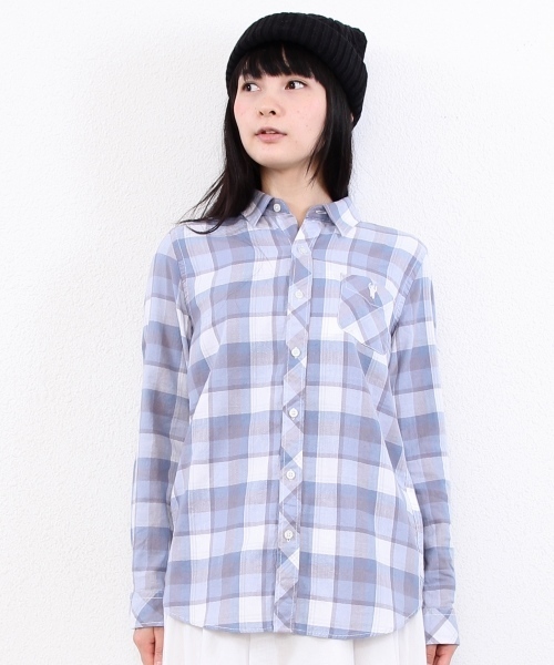 coen（コーエン）の「ライトヘリンボーンチェック柄シャツ（シャツ/ブラウス・レディース・ライトグレー/ライトブルー/イエロー/ライトピンク・MEDIUM/LARGE）」の7枚目の写真