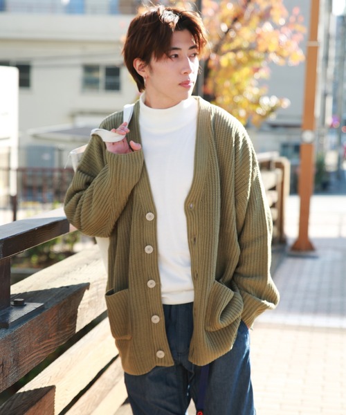 片畦オーバーサイズカーディガン セールWEB限定 7G 片畦 オーバーサイズ Vカーディガン（カーディガン