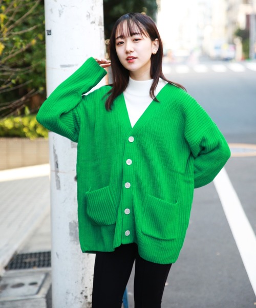 セール】WEB限定 7G 片畦 オーバーサイズ Vカーディガン（カーディガン