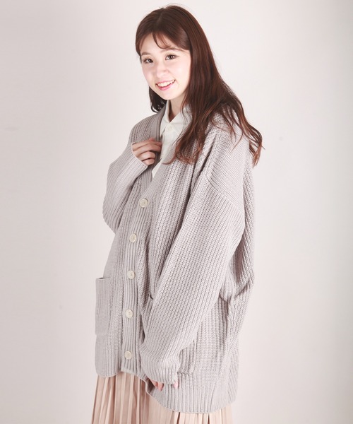 WESTSEA(ウエストシー)の「WEB限定 7G 片畦 オーバーサイズ Vカーディガン(カーディガン/ボレロ・メンズ・ブルー/オリーブ/ロイヤルブルー/オフホワイト/モカ/ブラック/グレー/レッド/マスタード/グレイッシュベージュ/グリーン/ネイビー/グリーン系その他/サンドベージュ/グリーン系その他2・M/XL/L)」の22枚目の写真
