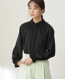 N.（N. Natural Beauty Basic） | ◆ガルーダドビーギャザーフリルネックブラウス(シャツ/ブラウス)