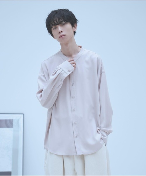 neez.（ニーズ）の「ドレープバンドカラーシャツ（シャツ/ブラウス・メンズ・ブラック/ベージュ/グリーン/テラコッタ・SMALL/MEDIUM/LARGE）」の22枚目の写真