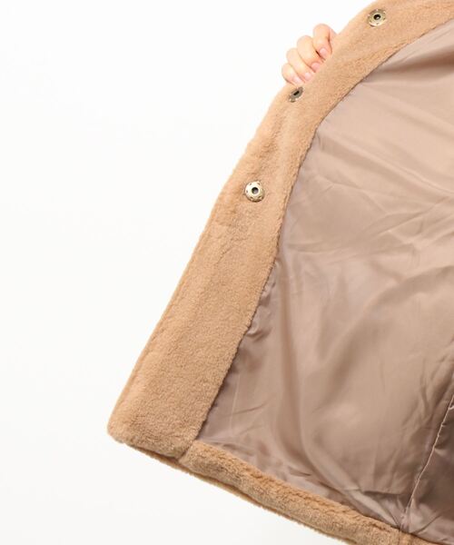 Samansa Mos2（サマンサ モスモス）の「ミドル丈ボアコート（ノーカラーコート・レディース・ベージュ/グレー/キナリ・ﾌﾘ-）」の4枚目の写真
